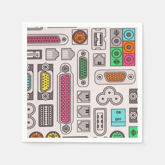 Serviette En Papier Motif d'entrée Geek d'ordinateur (Devant)