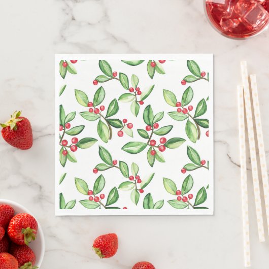Serviette En Papier Motif des baies d'hiver (En situation)