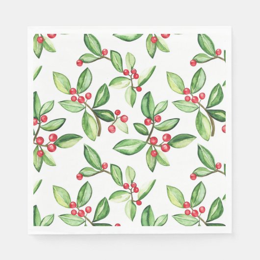 Serviette En Papier Motif des baies d'hiver (Devant)