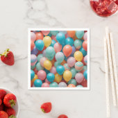 Serviette En Papier Motif des ballons de fête colorés (En situation)