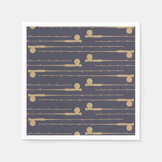 Serviette En Papier Motif des bâtons de pêche aérienne (Devant)