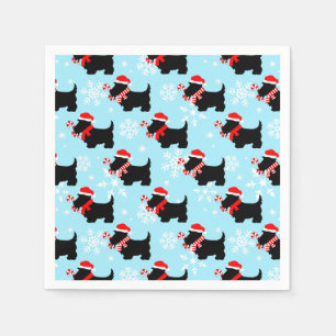 Serviette En Papier Motif des chiens écossais de Noël