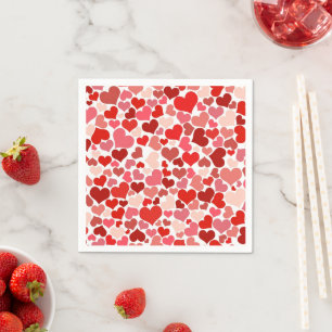 Serviette En Papier Motif Des Coeurs, Coeurs Rouges, Amour