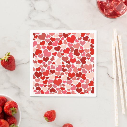 Serviette En Papier Motif Des Coeurs, Coeurs Rouges, Amour (En situation)
