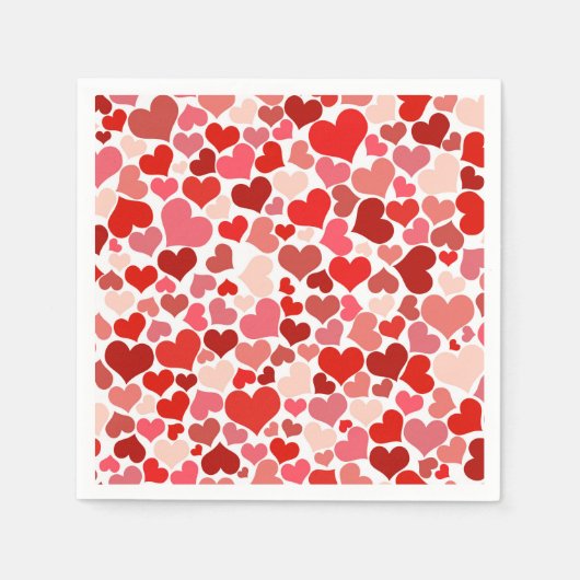 Serviette En Papier Motif Des Coeurs, Coeurs Rouges, Amour (Devant)