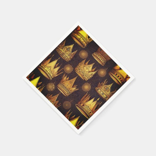 Serviette En Papier Motif des Couronnes d'or (Coin)