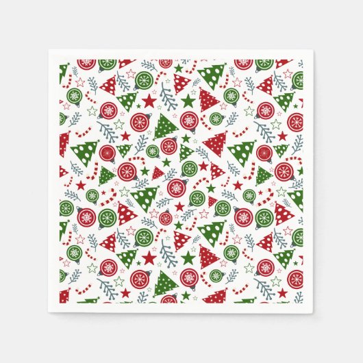 Serviette En Papier Motif des éléments de Noël (Devant)