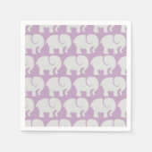 Serviette En Papier Motif Des Eléphants, Motif Des Éléphants, Violet (Devant)