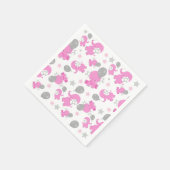 Serviette En Papier Motif Des Eléphants Roses, Eléphants Mignons, Étoi (Coin)