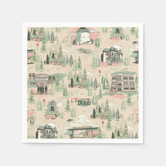 Serviette En Papier Motif des emplacements de derry (Devant)