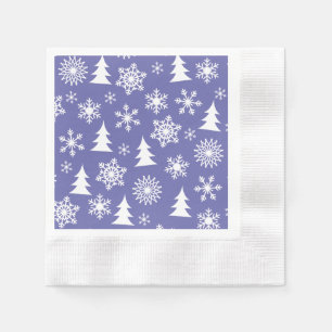 Serviette En Papier Motif des flocons de neige et des pins