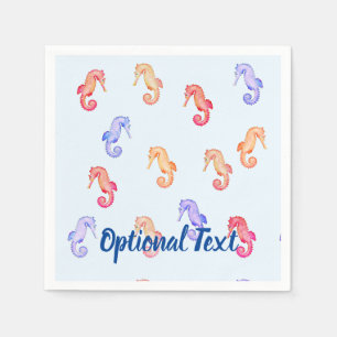 Serviette En Papier Motif des hippocampes colorés