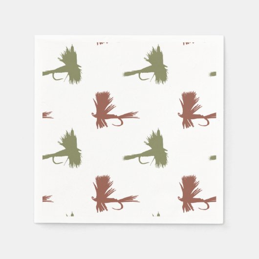 Serviette En Papier Motif des leurres de pêche aérienne (Devant)
