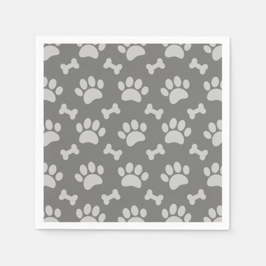 Serviette En Papier Motif Des Pâtes Et Des Os Gris (Devant)