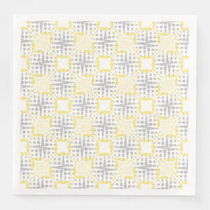 Serviette En Papier Motif des vagues sismiques jaune, gris et blanc