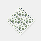 Serviette En Papier Motif Désert de Cactus Vert Rustique (Coin)