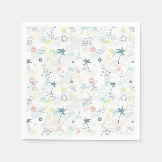 Serviette En Papier Motif d'été (Devant)