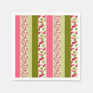 Serviette En Papier Motif d'été brillant de rayures multicolores