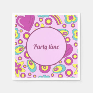 Serviette En Papier motif d'été couleur violet des Vibes 70