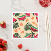 Serviette En Papier Motif d'été de la pastèque tropicale (En situation)
