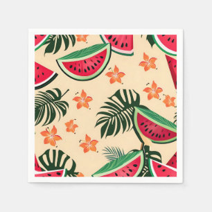 Serviette En Papier Motif d'été de la pastèque tropicale