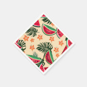 Serviette En Papier Motif d'été de la pastèque tropicale (Coin)