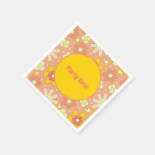 Serviette En Papier motif d'été des Vibes des années 70 (Coin)