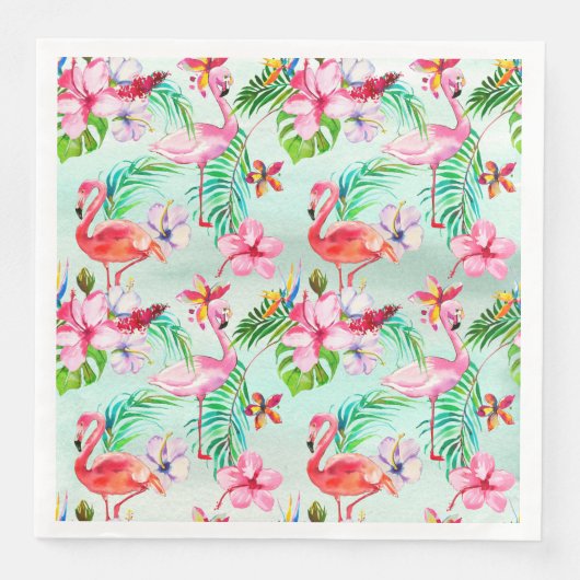 Serviette En Papier Motif d'été tropical (Devant)