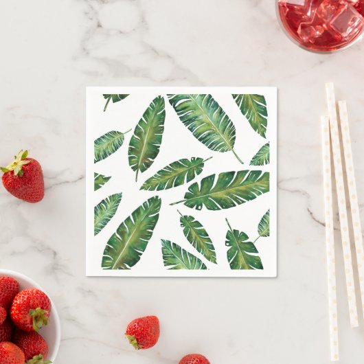 Serviette En Papier Motif d'été tropical feuille (En situation)