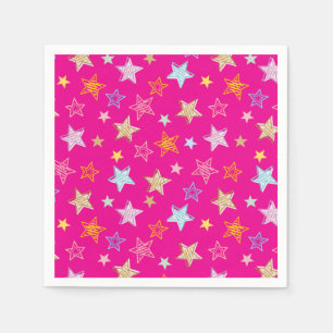 Serviette En Papier Motif d'étoiles pastel colorées mignonnes