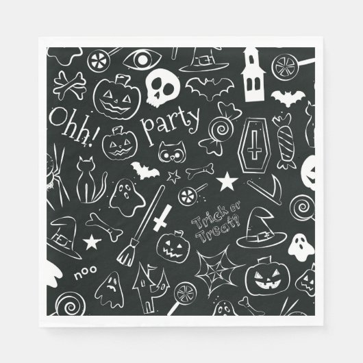 Serviette En Papier Motif d'Halloween 1 (Devant)