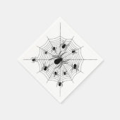 Serviette En Papier Motif d'Halloween Black White araignées (Coin)