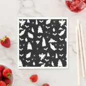 Serviette En Papier Motif d'Halloween, chauves-souris et araignées (En situation)