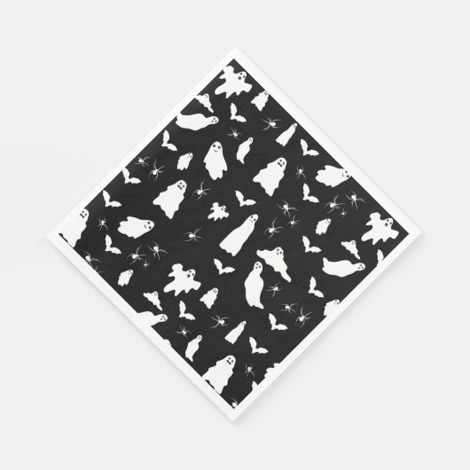 Serviette En Papier Motif d'Halloween, chauves-souris et araignées (Coin)