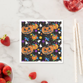 Serviette En Papier Motif d'Halloween transparent et coloré