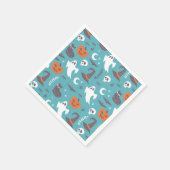 Serviette En Papier Motif d'Halloween Turquoise amusant (Coin)