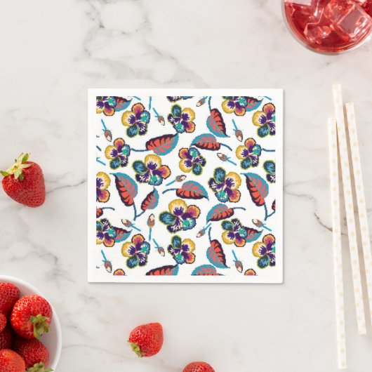 Serviette En Papier Motif d'Hibiscus (En situation)