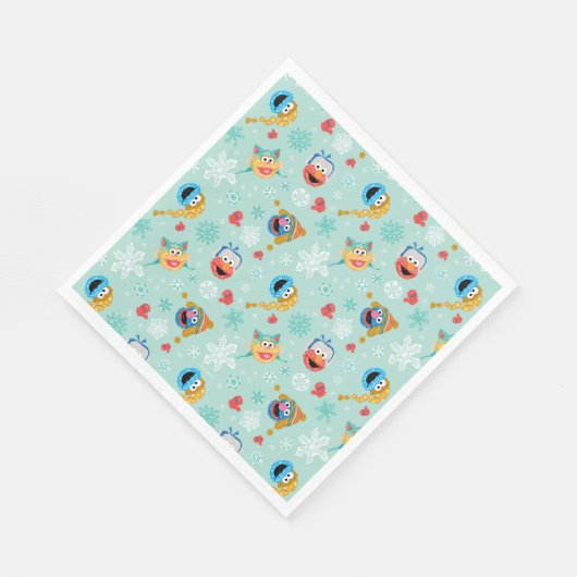 Serviette En Papier Motif d'hiver de la rue Sesame (Coin)