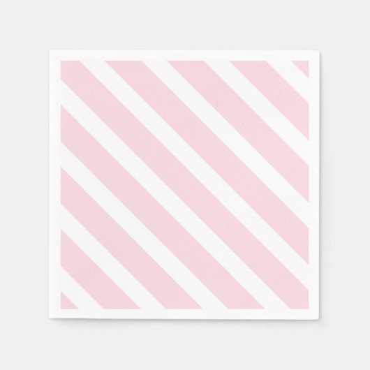 Serviette En Papier Motif diagonal rose et blanc (Devant)