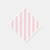 Serviette En Papier Motif diagonal rose et blanc (Coin)