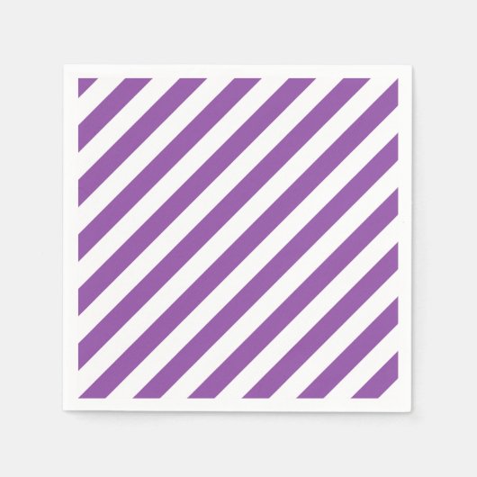 Serviette En Papier Motif Diagonal Violet Et Blanc (Devant)