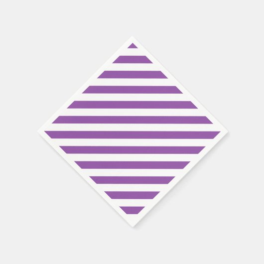 Serviette En Papier Motif Diagonal Violet Et Blanc (Coin)