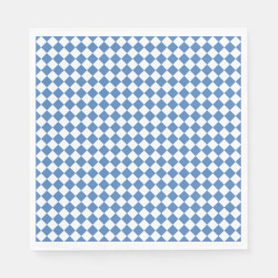 Serviette En Papier Motif diamant à carreaux bleu blanc
