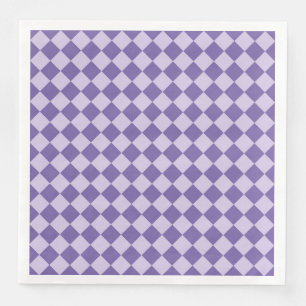 Serviette En Papier Motif diamant à carreaux violets