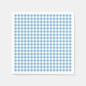 Serviette En Papier Motif diamant de damier bleu et blanc (Devant)