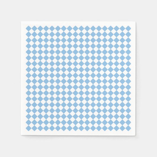 Serviette En Papier Motif diamant de damier bleu et blanc (Devant)