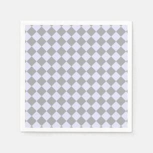 Serviette En Papier Motif diamant en gris et lavande