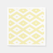 Serviette En Papier Motif diamant jaune pâle et blanc (Devant)