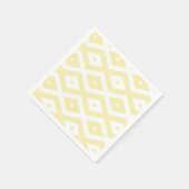 Serviette En Papier Motif diamant jaune pâle et blanc (Coin)