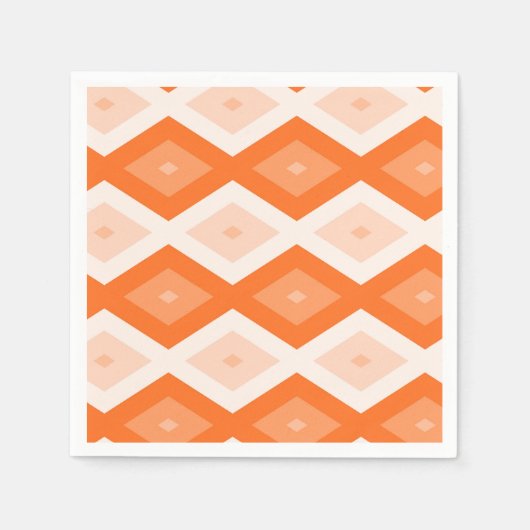 Serviette En Papier Motif diamant orange (Devant)